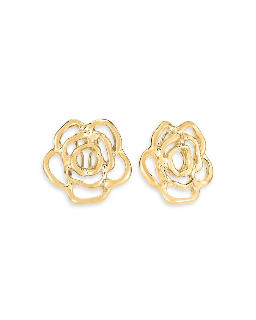 Roberto Coin 18K Yellow Gold Bold Gold Oro Classic Openwork Rose Stud Earrings