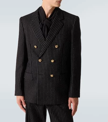 Valentino Chalk stripe wool and silk blazer 3