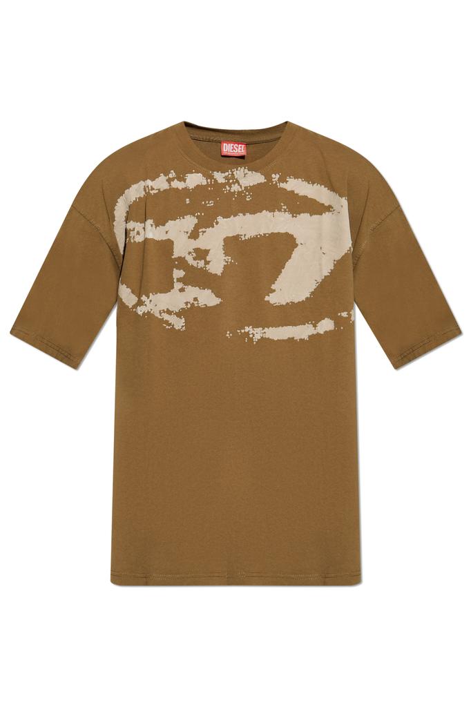 【DIESEL】T-Roxt-Q1 Men's T-shirt with inside-out print | Black | Diesel