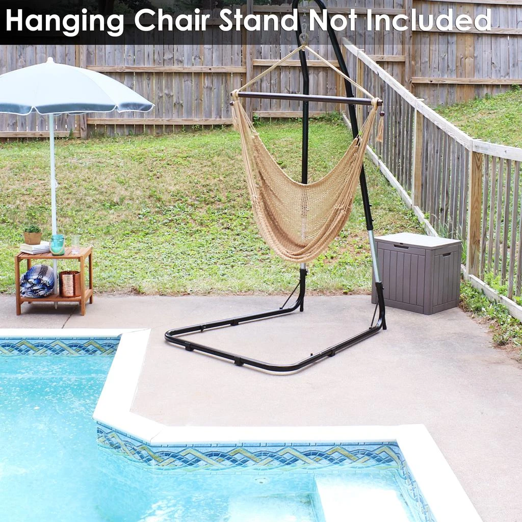 Sunnydaze Caribbean Style Extra Large Hanging Rope Hammock Chair Swing for Backyard and Patio 6