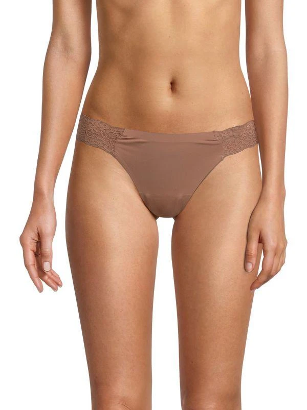 Ava & Aiden Stretch Lace Trimmed Thongs 1