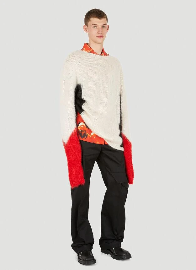 424 Colour Block Jumper in White 2