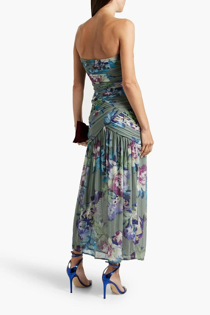 NICHOLAS Strapless floral-print stretch-tulle midi dress 3