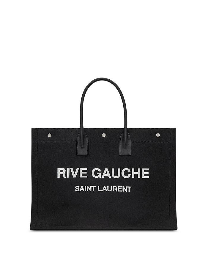 Saint Laurent Rive Gauche Large Canvas and Leather Tote