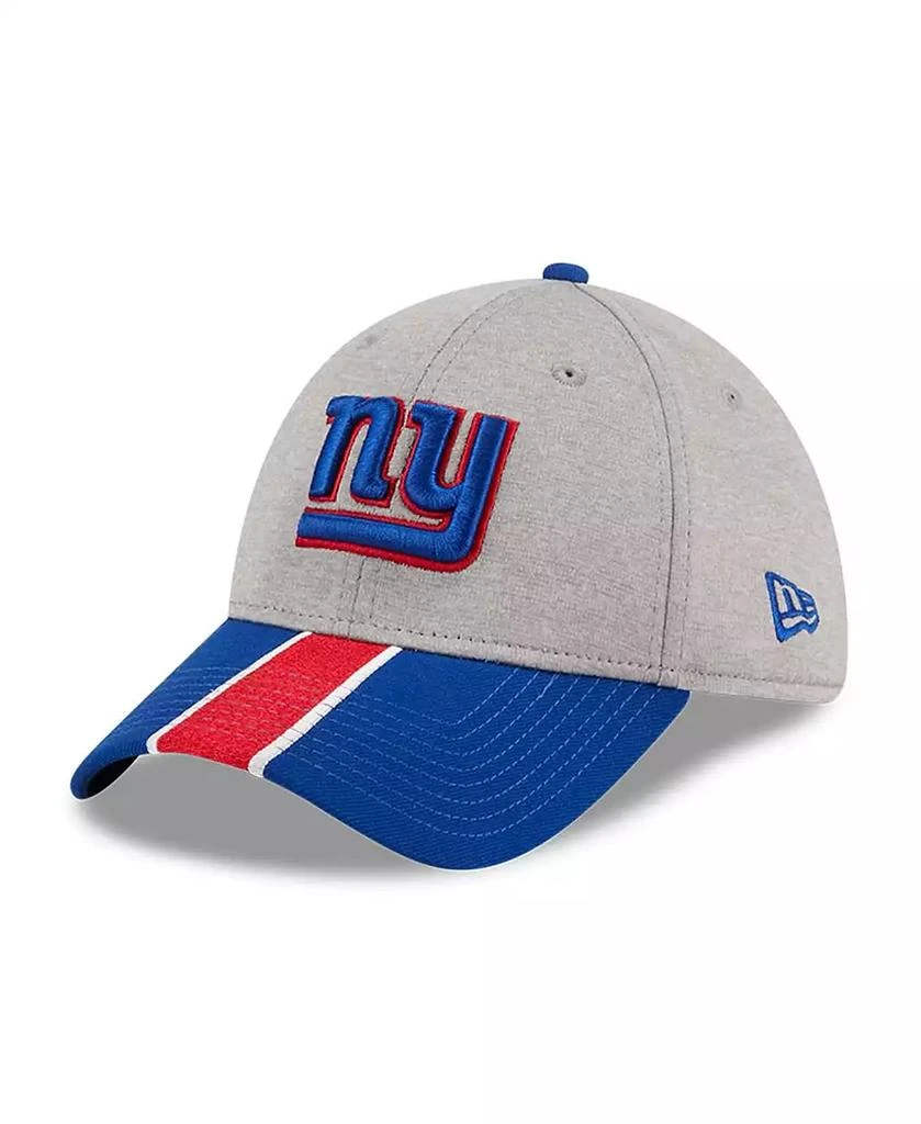 New Era Men's Heather Gray, Royal New York Giants Striped 39THIRTY Flex Hat 1