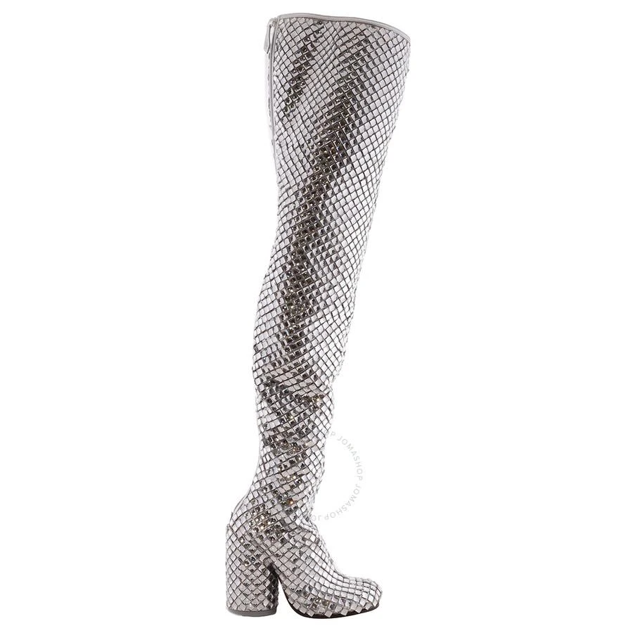 Burberry Burberry Anita Over-The-Knee 110 mm Heel Boot in Silver/Crystal, Brand Size 36 ( US Size 6 ) 1