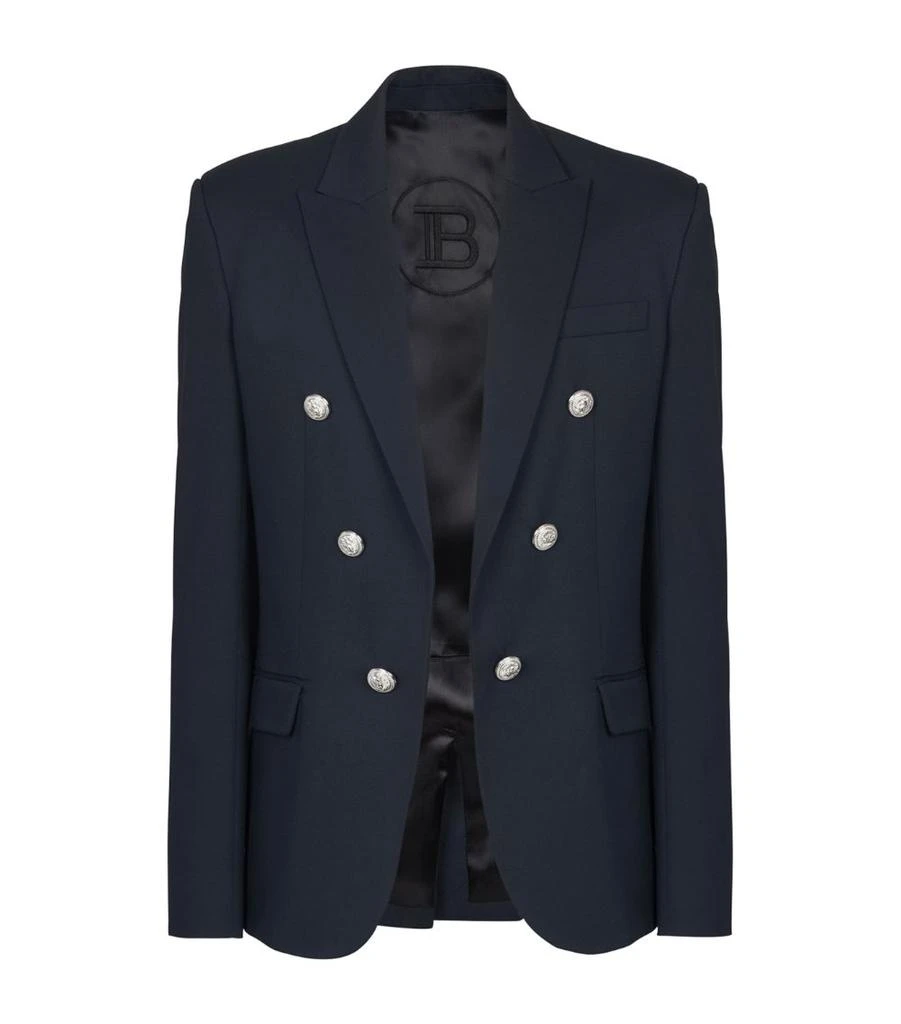 Balmain Wool Double-Breasted Blazer Suits BeyondStyle