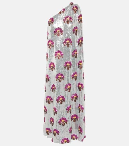 LA DOUBLE J Roy sequined one-shoulder midi dress 1