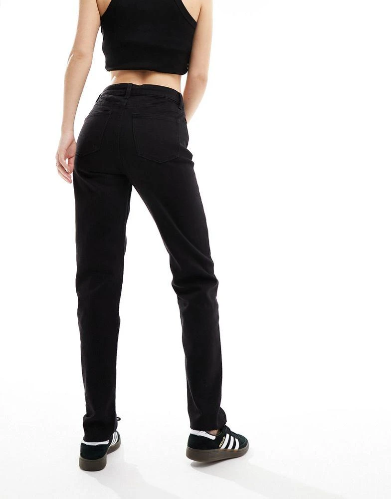 ONLY ONLY Emily high waist straight leg ankle jean in black 3