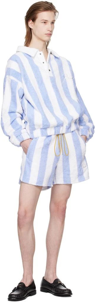 Rhude White & Blue Striped Shorts 4