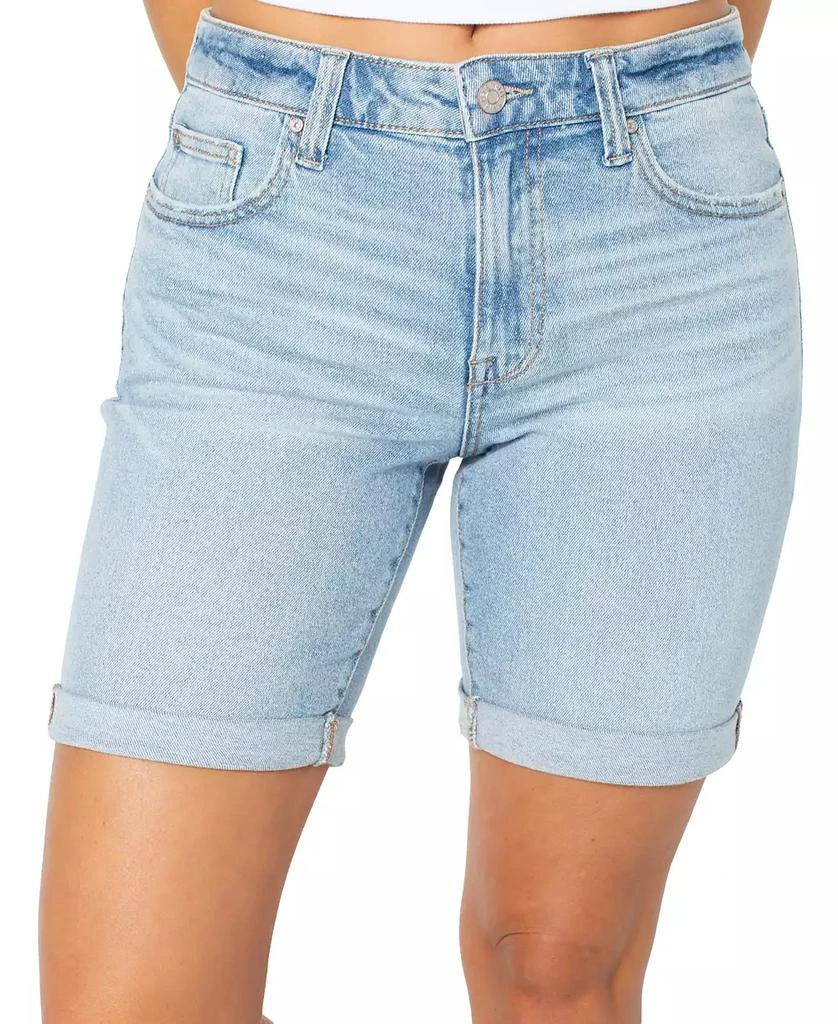 Celebrity Pink Juniors' Cuffed Hem Bermuda Denim Shorts 6