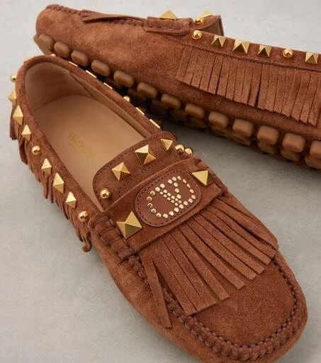 Valentino Plaster Caster VLogo suede driving shoes 5