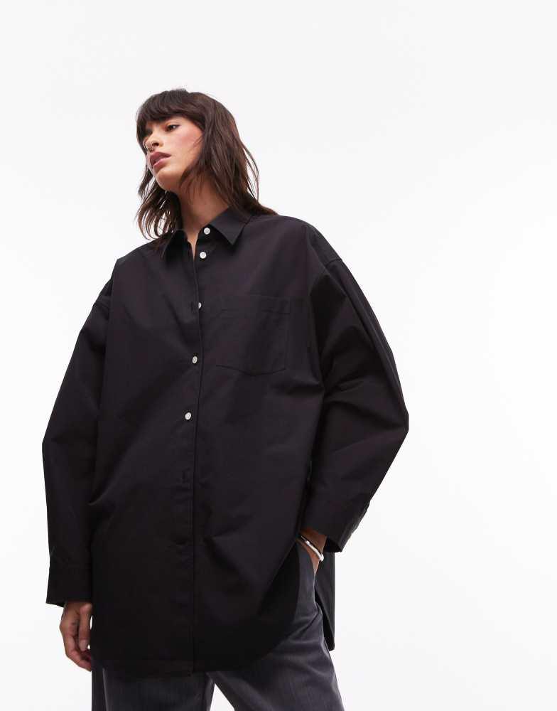 ARKET ARKET oversized structured shirt with batwing sleeves in black
