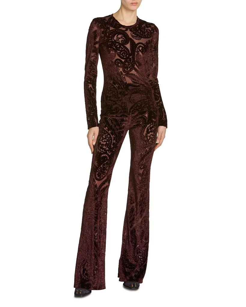 ETRO Velvet Flared Leg Pants 2