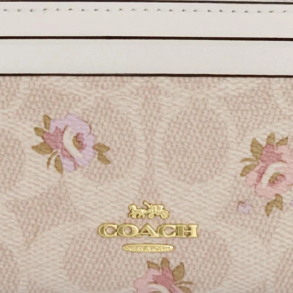 Coach Mini Skinny Id Case In Signature Canvas With Floral Print 3