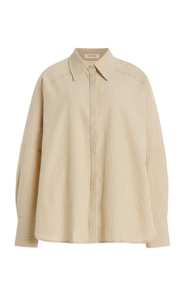 ELCE ELCE - Exclusive Sidney Striped Cotton-Blend Seersucker Shirt - Neutral - XS/S - Moda Operandi
