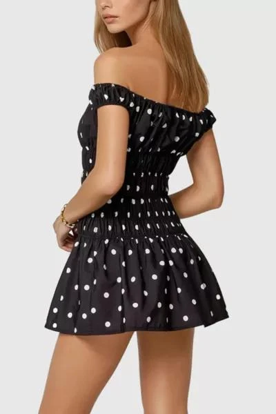 Edikted Edikted Jonie Scrunch Polka Dot Mini Dress 5