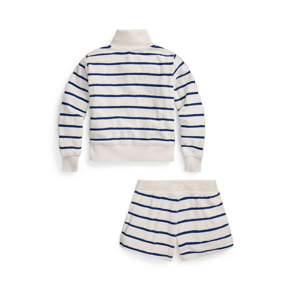 Polo Ralph Lauren Toddler and Little Girls Striped Cotton Terry Jacket and Shorts Set 2