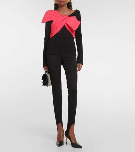Balmain Bow-detailed jersey top 2