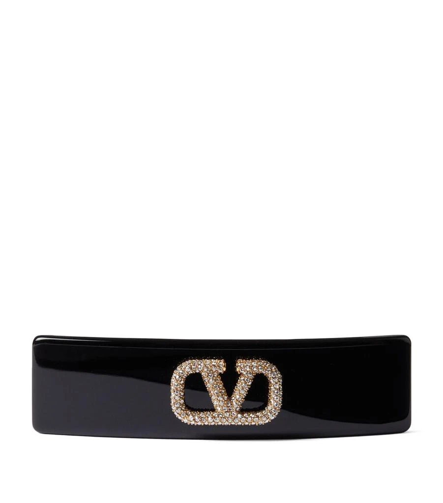 Valentino Embellished VLogo Hair Clip - Fashion Accessories  display picture 1
