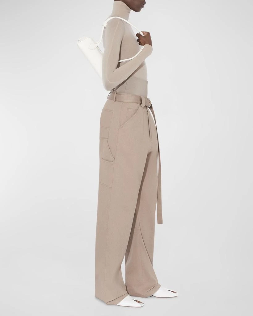 ALAIA Wide-Leg Cargo Trousers with Knit Band 4