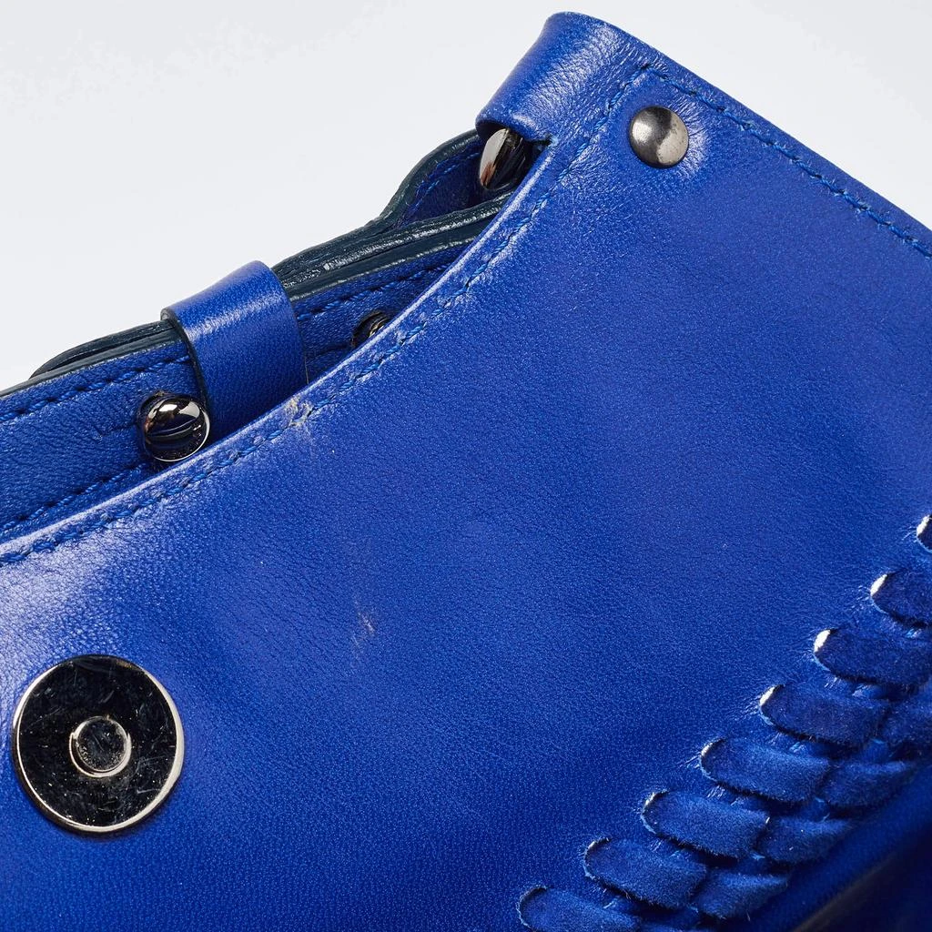 Versace Versace Blue Leather Fringe Shoulder Bag 6