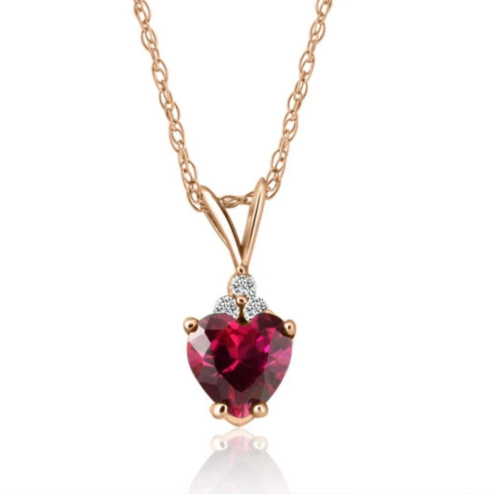 Pompeii3 1/2ct Diamond
Ruby Heart Pendant 14K White Yellow or Rose Gold Necklace 1/2"