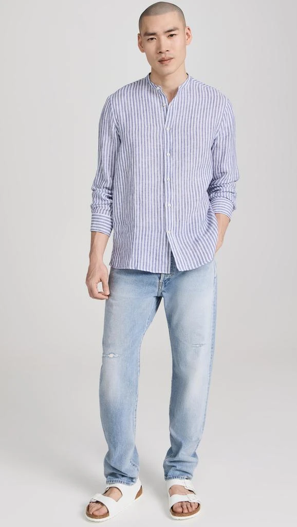 Officine Generale Gaston Linen Stripe Shirt 4