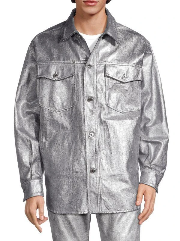 Purple Brand Oversized Long-Sleeve Denim Shirt 1