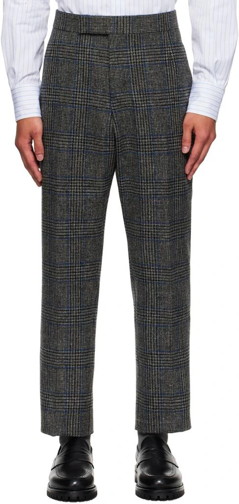 Thom Browne Gray Prince of Wales Hunting Tweed Trousers 1