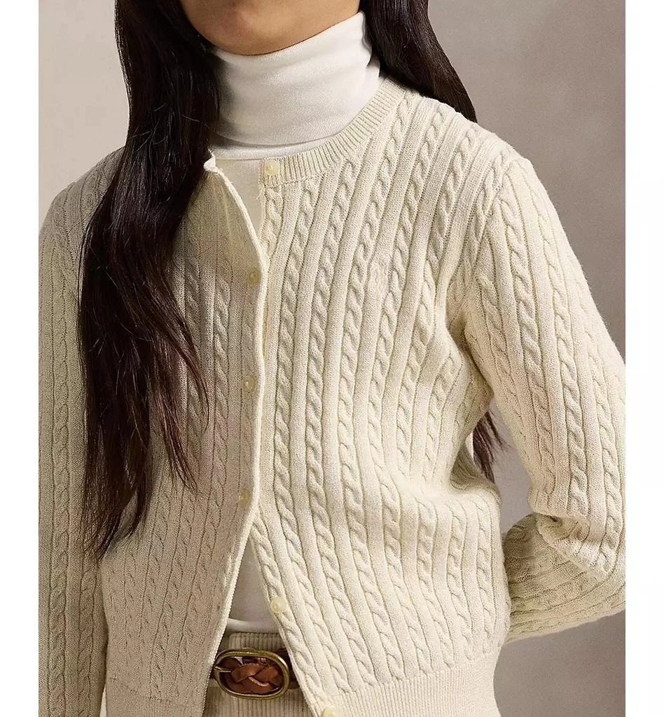 Ralph Lauren Girls 7-16 Metallic Cable Cotton-Blend Cardigan Sweater 3