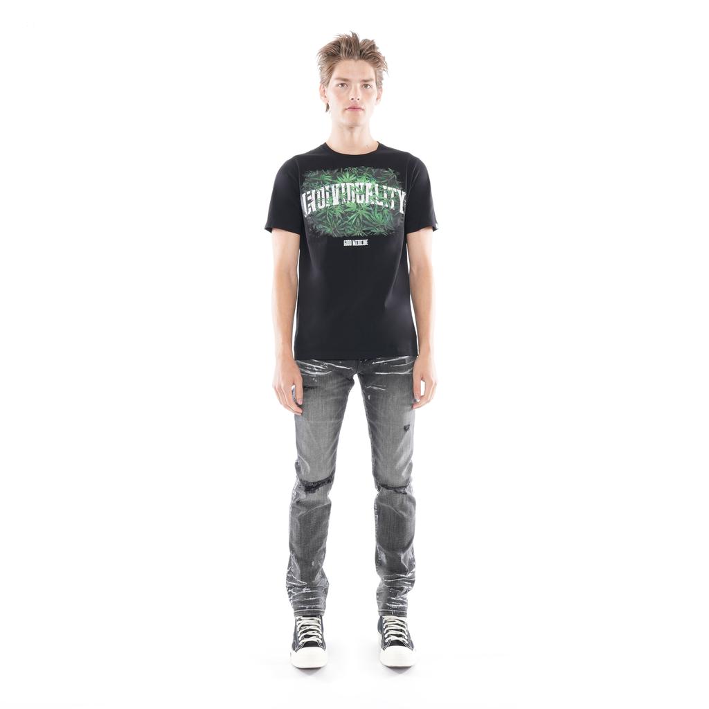 Cult Of Individuality SHORT SLEEVE CREW NECK TEE  "GOOD MEDICINE" IN BLACK