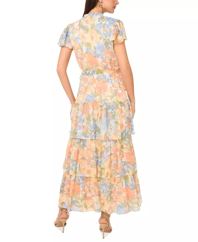 Sam & Jess Women's Tiered Floral Flutter-Sleeve Maxi Dress 3