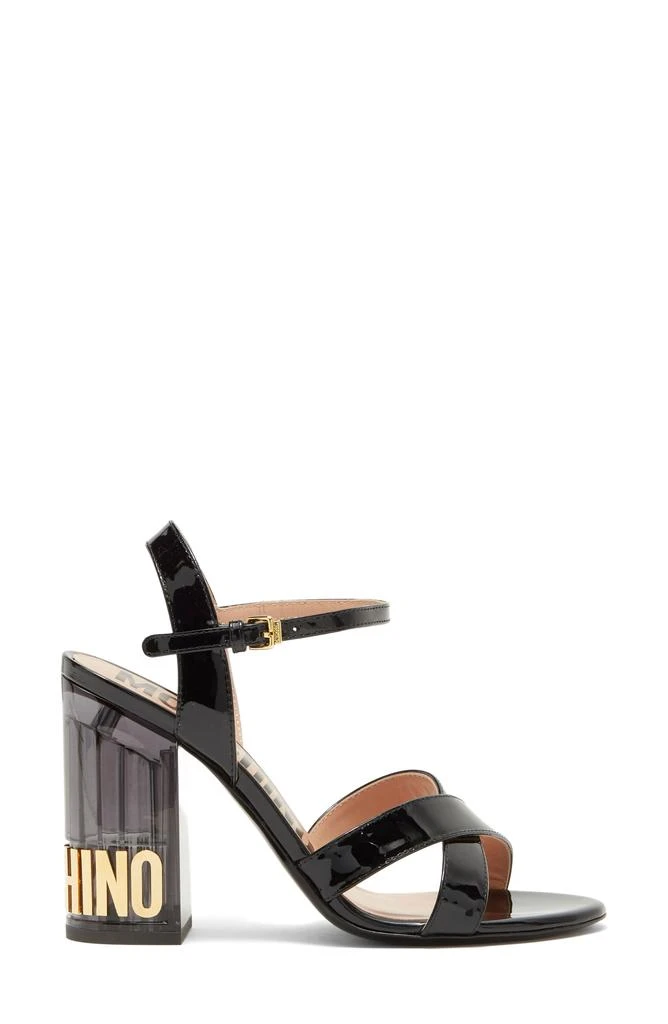 Moschino Patent Leather Block Heel Sandal 3
