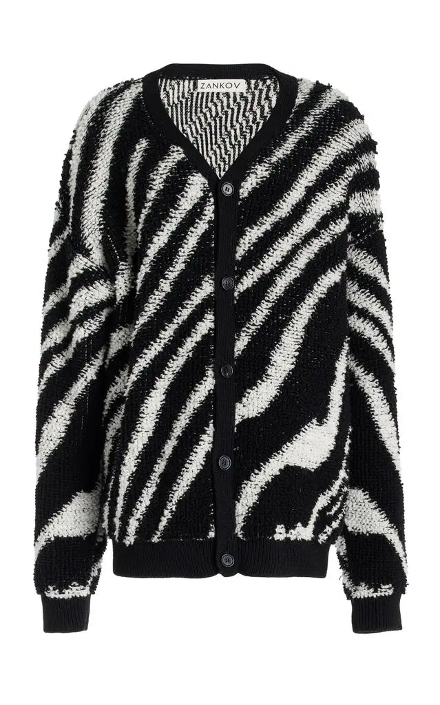 ZANKOV ZANKOV - Christian Merino Wool Cardigan - Animal - L/XL - Moda Operandi 1