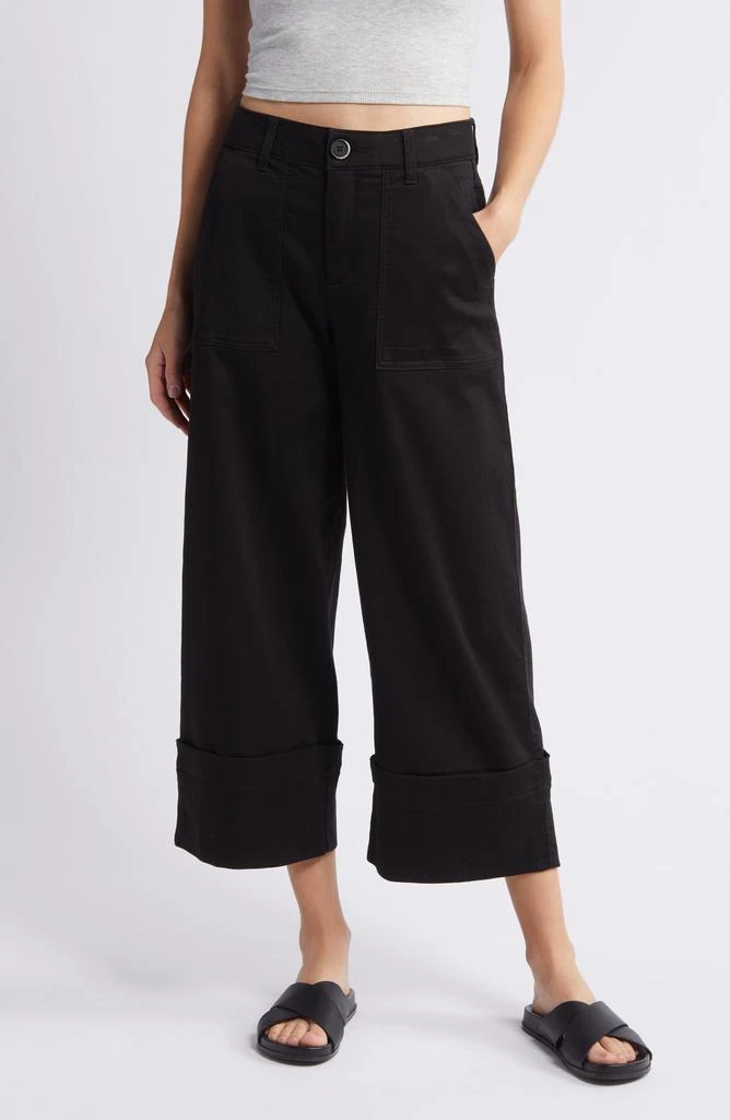 Wit & Wisdom 'Ab'Solution Skyrise Patch Pocket Crop Wide Leg Twill Pants 1