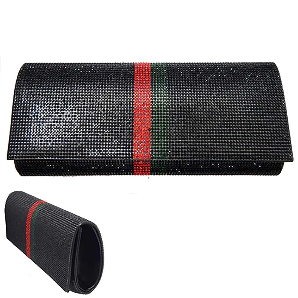 FASHNZFAB Color Block Bling Evening Clutch Crossbody Bag 2