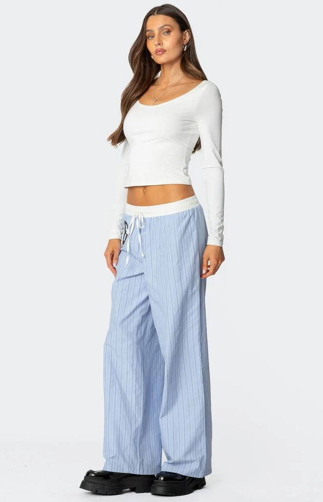Edikted Erez Contrast Waist Striped Pants 3
