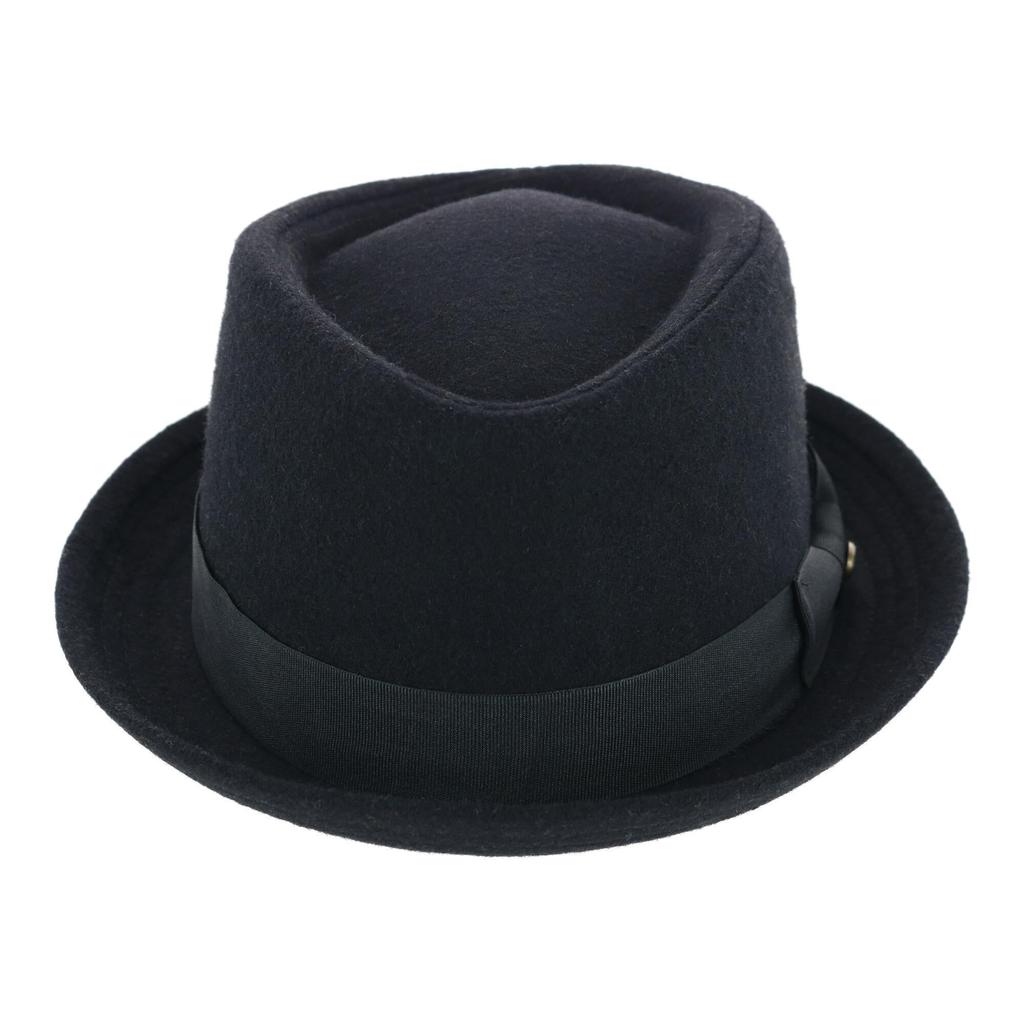 Epoch Hats Company Men's Diamond Shape Wool Fedora with Grosgrain Hatband