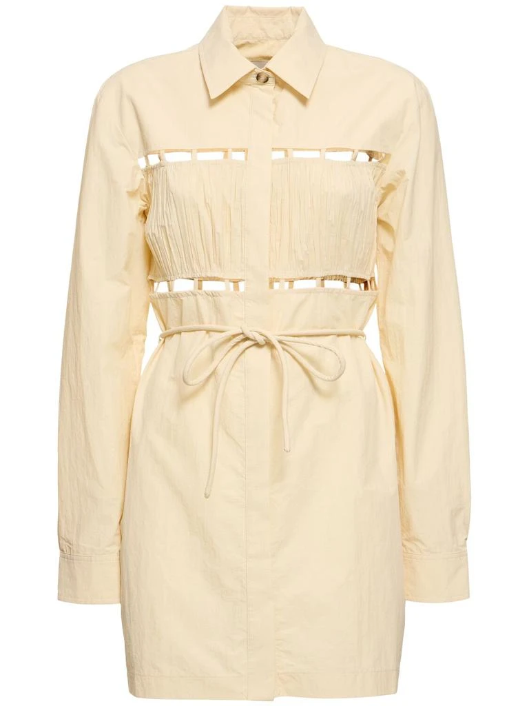 Nanushka Gene Cut Out Pleated Poplin Mini Dress 1