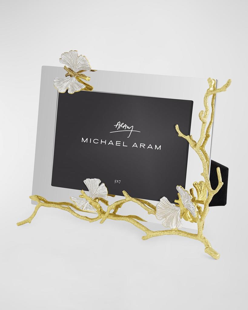 Michael Aram Butterfly Ginkgo White and Gold Frame, 5" x 7"