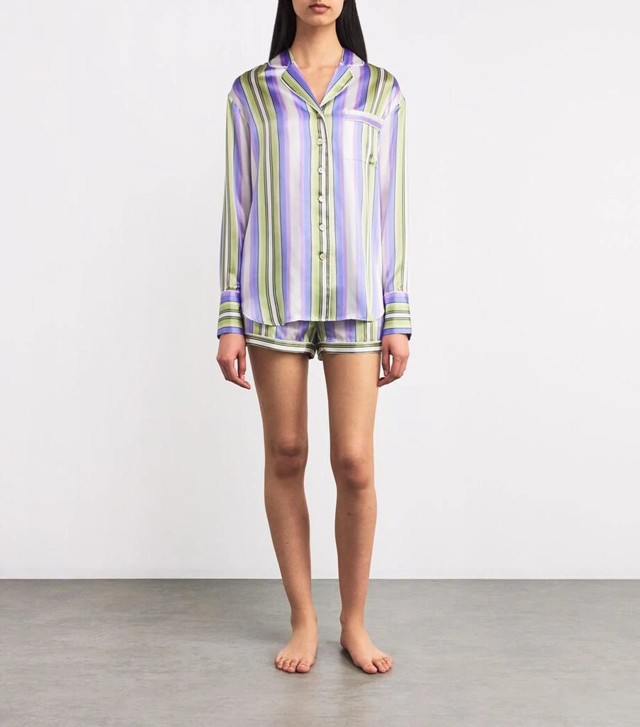 OLIVIA VON HALLE Silk Stripe Alba Pyjama Set 2