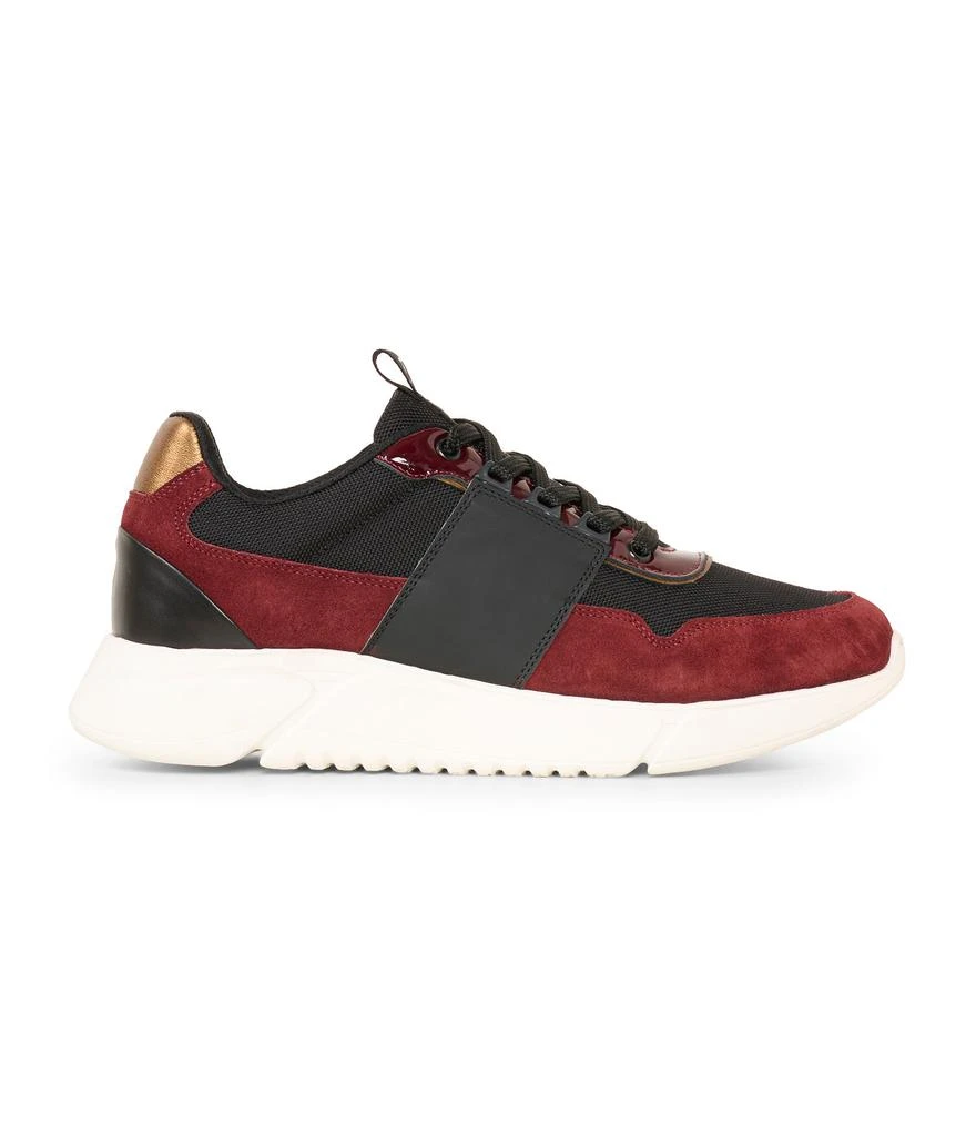 Karl Lagerfeld Paris SUEDE/NYLON SNEAKER ON WHITE SOL BURGUNDY 3