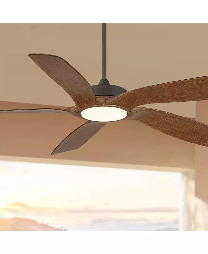 Casa Vieja 56" Modern Indoor Outdoor Ceiling Fan with LED Light Remote Oil-Rubbed Bronze Damp Rated Dimmable for Patio Exterior