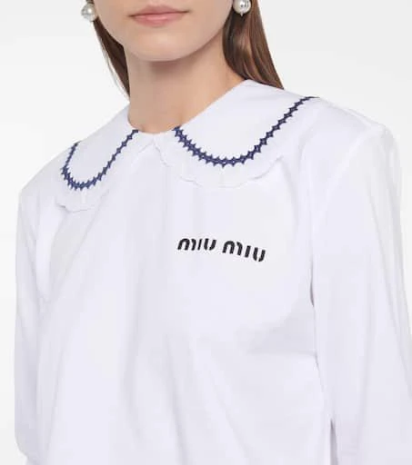 Miu Miu Cropped cotton jersey top 4