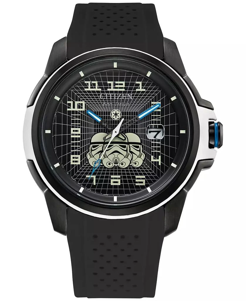 Citizen Eco-Drive Men's Star Wars Imperial Stormtrooper Black Perforated Polyurethane Strap Watch 44mm 1