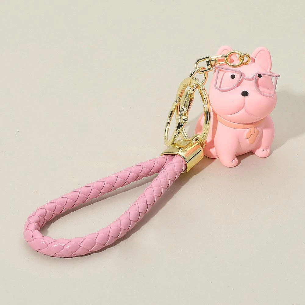 FASHNZFAB 12PCS - Cute Dog Braided Loop Keychains Bag Charms 4