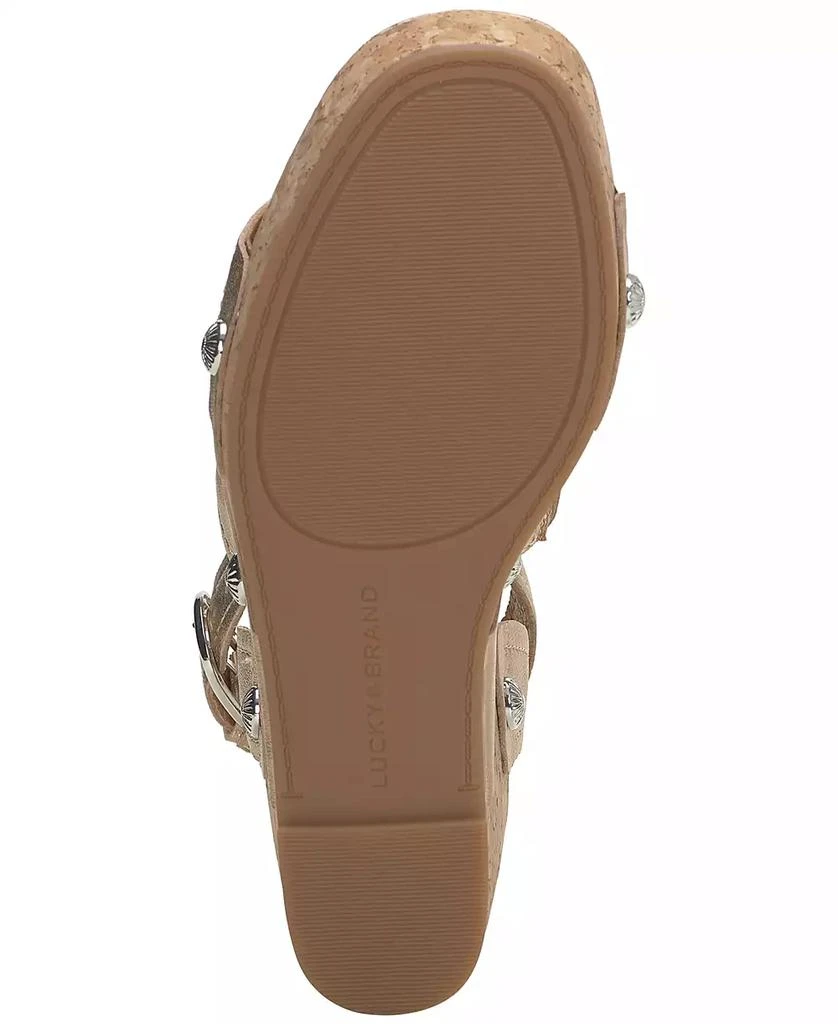 Lucky Brand Women's Valintina Strappy Platform Wedge Sandals 5