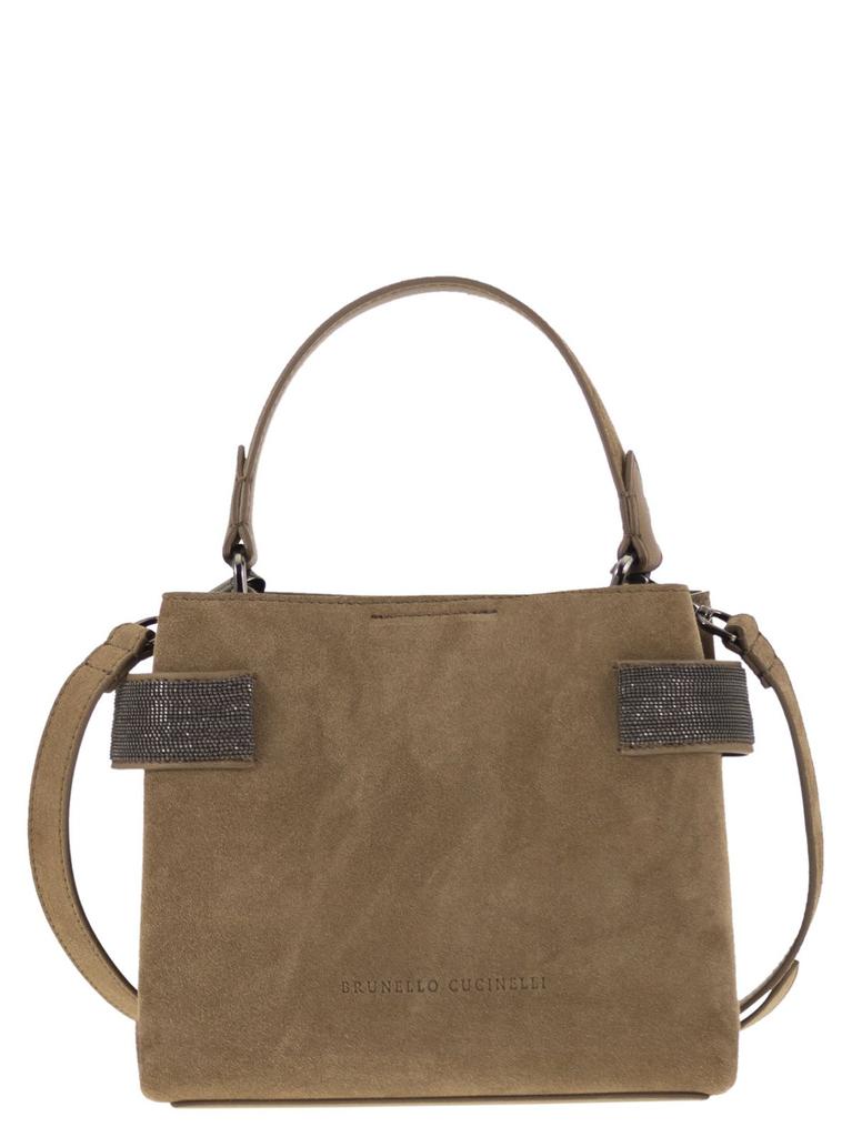 ショルダーバッグ・ポシェット BRUNELLO CUCINELLI Bc duo clutch bag in suede with monili Bc duo clutch bag in suede with monili BRUNELLO CUCINELLI
