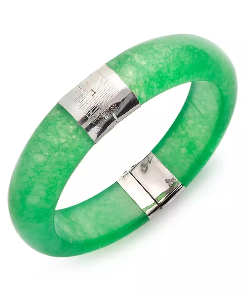 Macy
s Dyed Jade Bangle Set in Sterling Silver